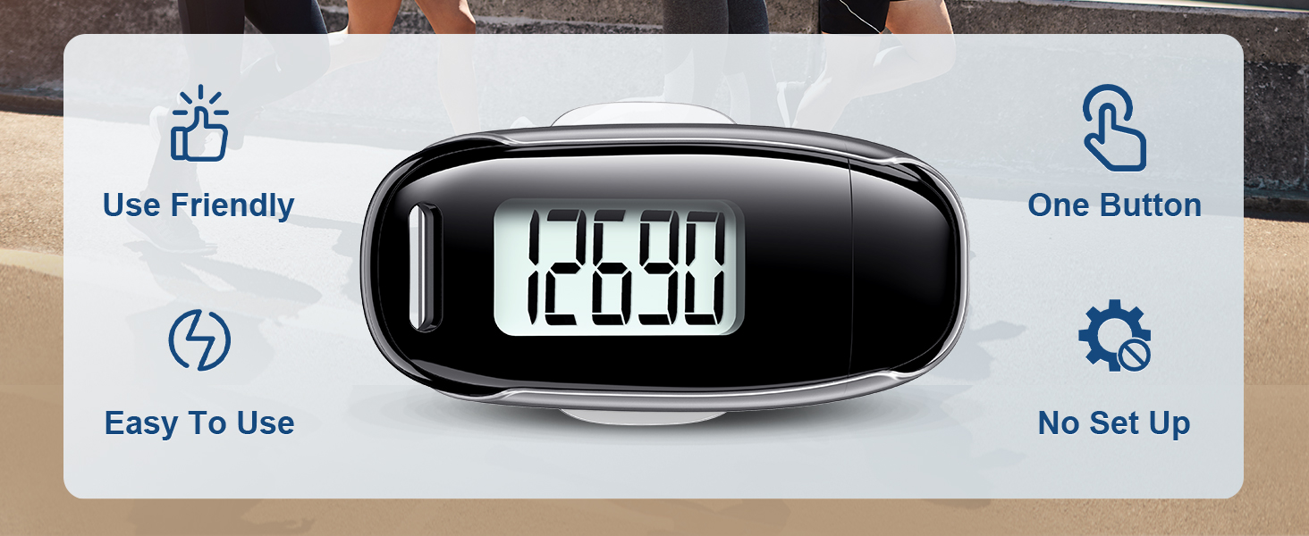 3D Pedometer for Walking, Simple Walking Step Counter with Removable ...